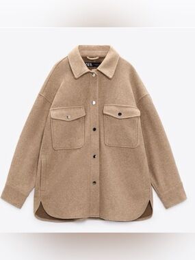 Zara Bloggers Fav Oversized Shacket Sz Large